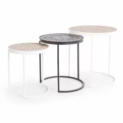 3 Coffee Tables In Mdf With Homemotion Inlaid Decorations - Mariam