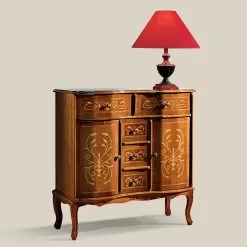 Classic Style Dresser In Wood 2 Doors And 5 Drawers Made In Italy - Luxury
