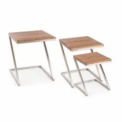 Composition Of 3 Homemotion Square Wooden Coffee Tables - Fonzi