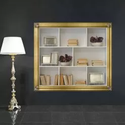 Wall-mounted Bookcase In Geloton Wood Produced In Italy Giulio