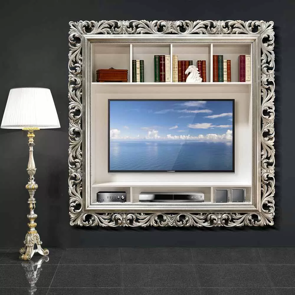 TV Wall Frame In Wood Handmade In Italy Mario