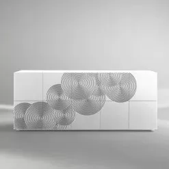 Modern Design Sideboard With 10 Doors Ardesia, Made In Italy