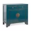 Low Sideboard 2 Doors And 2 Drawers In Blue Elm Wood Homemotion - Konan