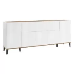 Low Sideboard With 5 Doors And Central Compartment Made In Italy - Louisiana