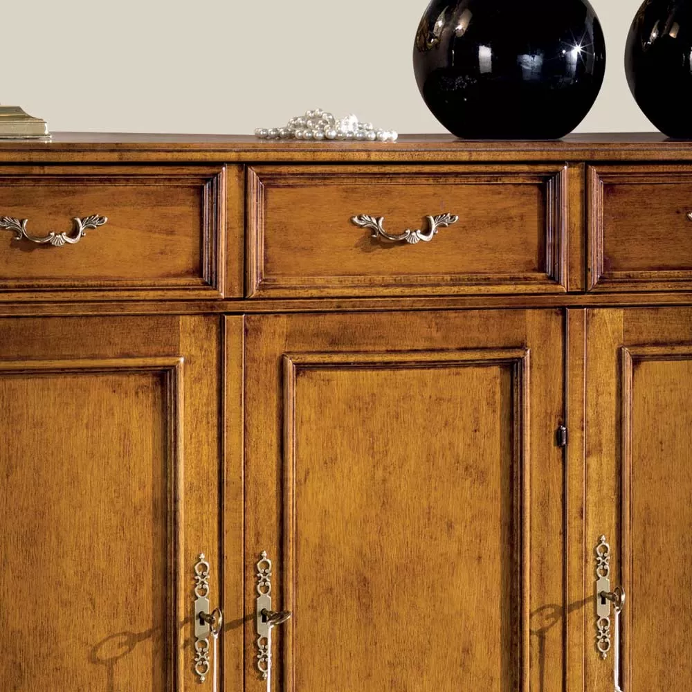 Classic Sideboard In Luxury Bassano Walnut Wood Made In Italy - Richard - Image 3
