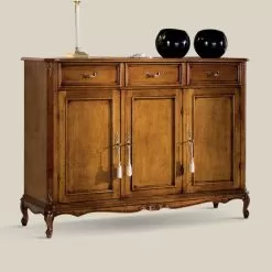 Classic Sideboard In Luxury Bassano Walnut Wood Made In Italy - Richard