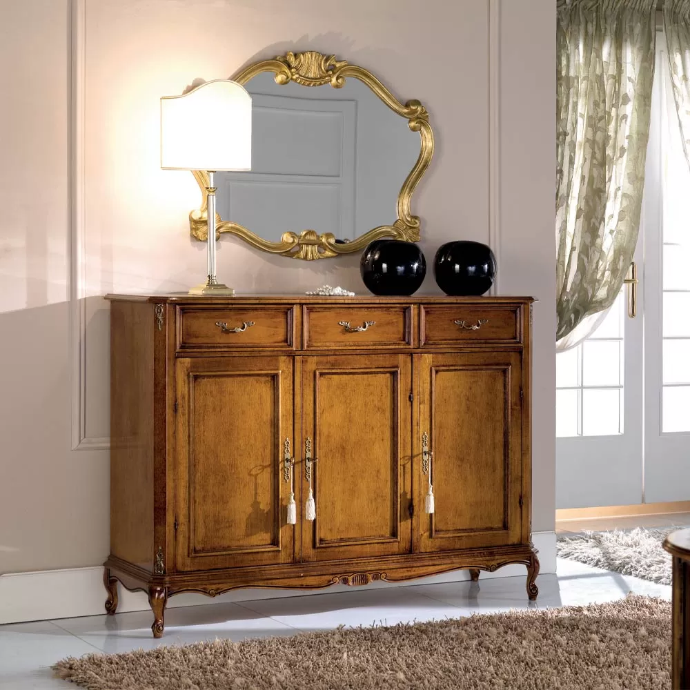 Classic Sideboard In Luxury Bassano Walnut Wood Made In Italy - Richard - Image 4