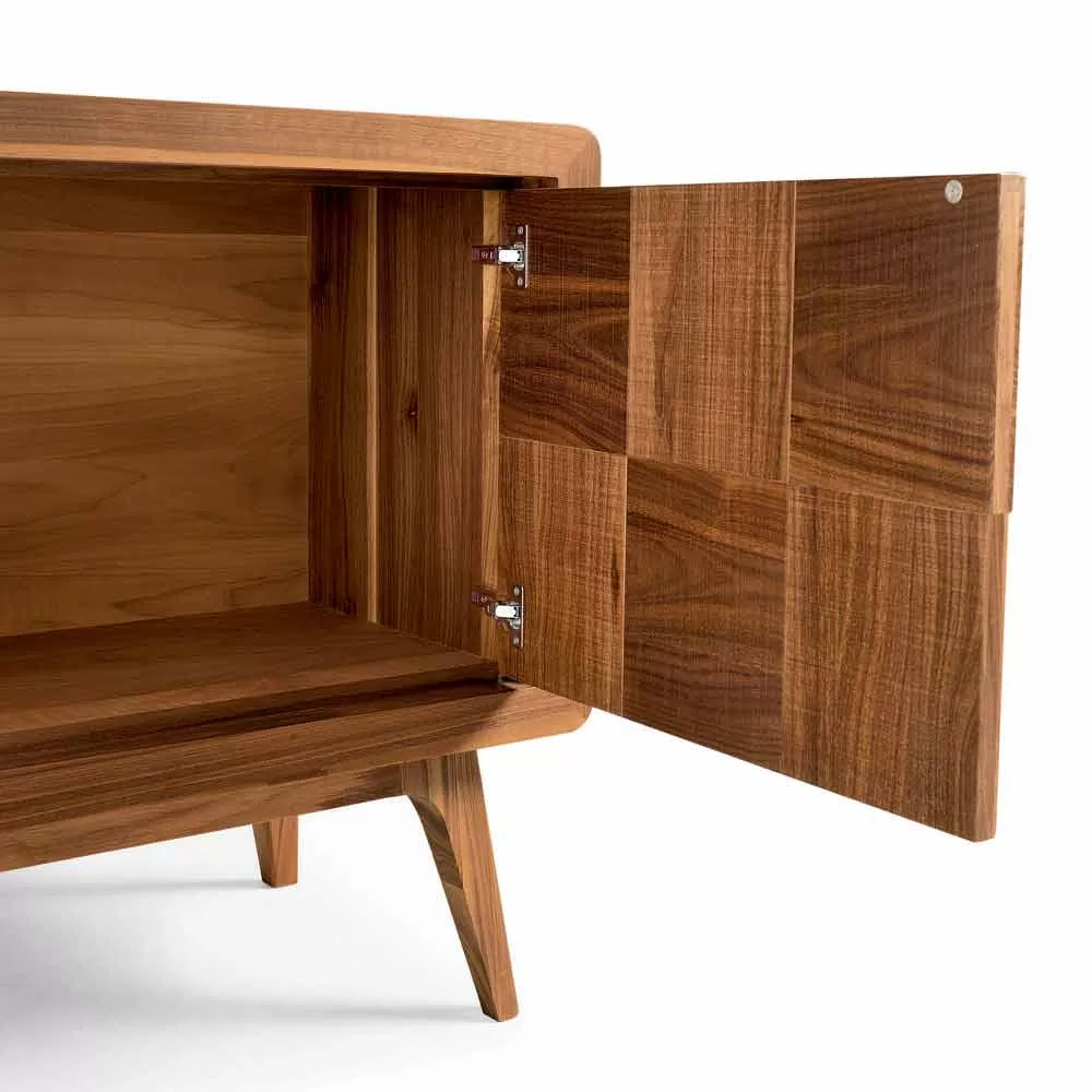 Modern Sideboard Nensi With 3 Doors In Solid Wood, Made In Italy - Image 4