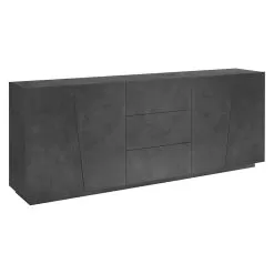 Indoor Sideboard With 4 Doors And 3 Drawers In Melamine Made In Italy - Popilio