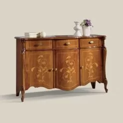 Living Room Sideboard In Walnut Or White Wood Made In Italy - Ottaviano