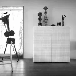 Modern Design Cupboard With 2 Doors Flora, White, Black Or Gold