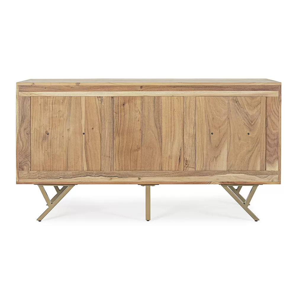 Sideboard In Acacia Wood With 2 Doors And 3 Drawers Design Homemotion - Carla - Image 5