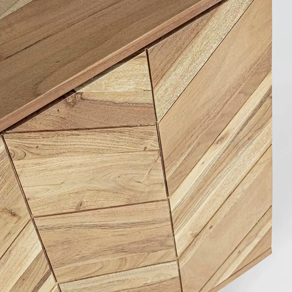 Sideboard In Acacia Wood With 2 Doors And 3 Drawers Design Homemotion - Carla - Image 6
