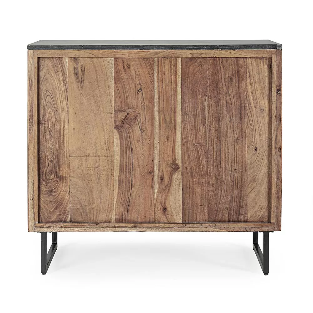 Sideboard In Acacia Wood And Marble Top Of Vintage Design - Syrio - Image 5