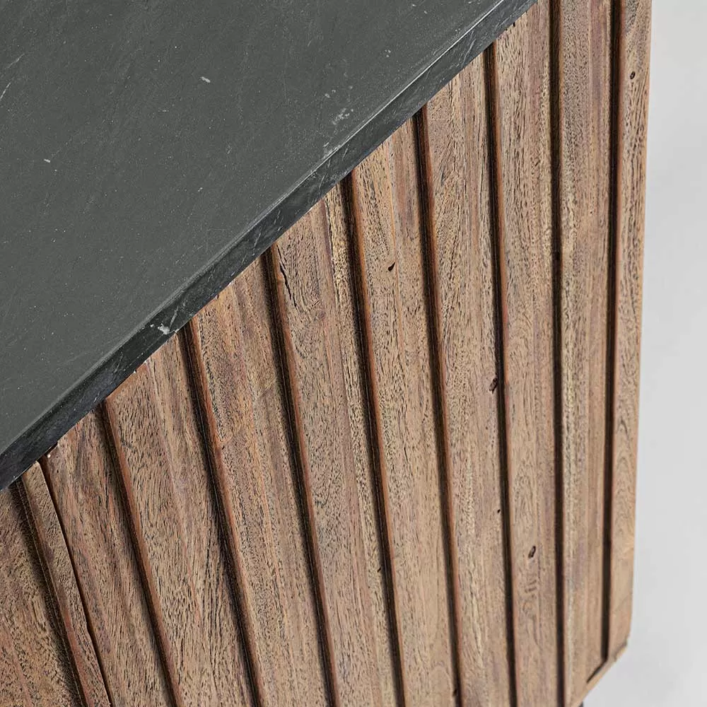 Sideboard In Acacia Wood And Marble Top Of Vintage Design - Syrio - Image 7