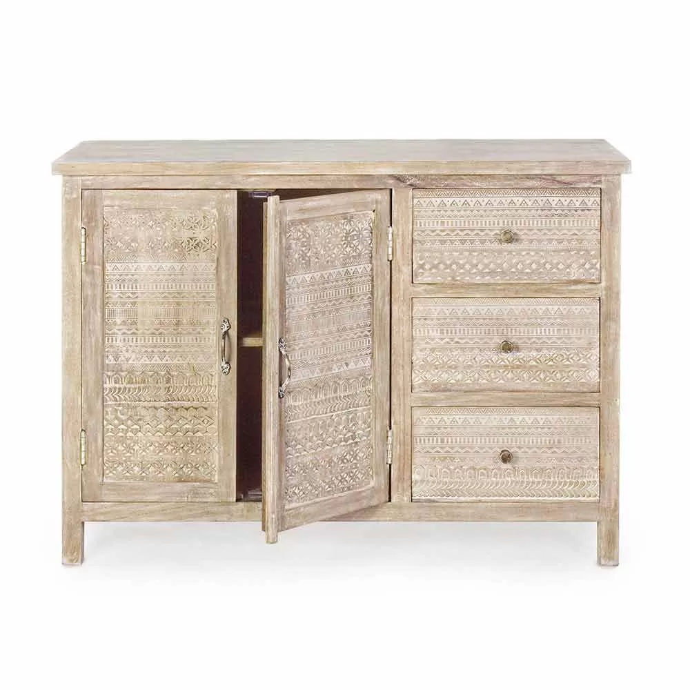 Sideboard In Mango Wood With Hand Inlaid Decorations - Zotto - Image 2