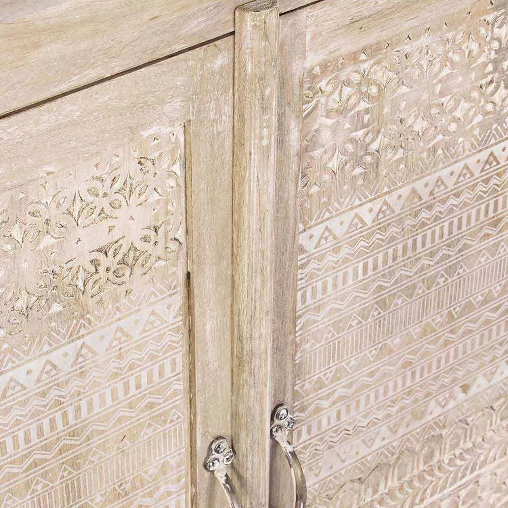 Sideboard In Mango Wood With Hand Inlaid Decorations - Zotto - Image 4