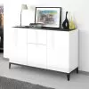 Sideboard In Melamine 3 Doors With Central Drawer Made In Italy - Nerissa