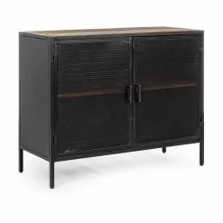 Modern Sideboard With Structure In Painted Steel And Wood Homemotion - Borino