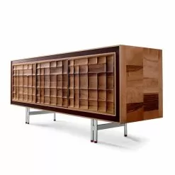 Modern Design Sideboard Anna With 3 Doors In Solid Wood, Made In Italy