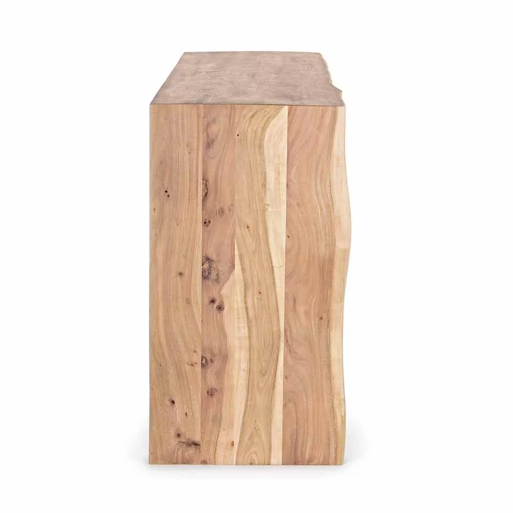 Modern Sideboard In Acacia Wood With 2 Doors And 3 Drawers Homemotion - Lauro - Image 4