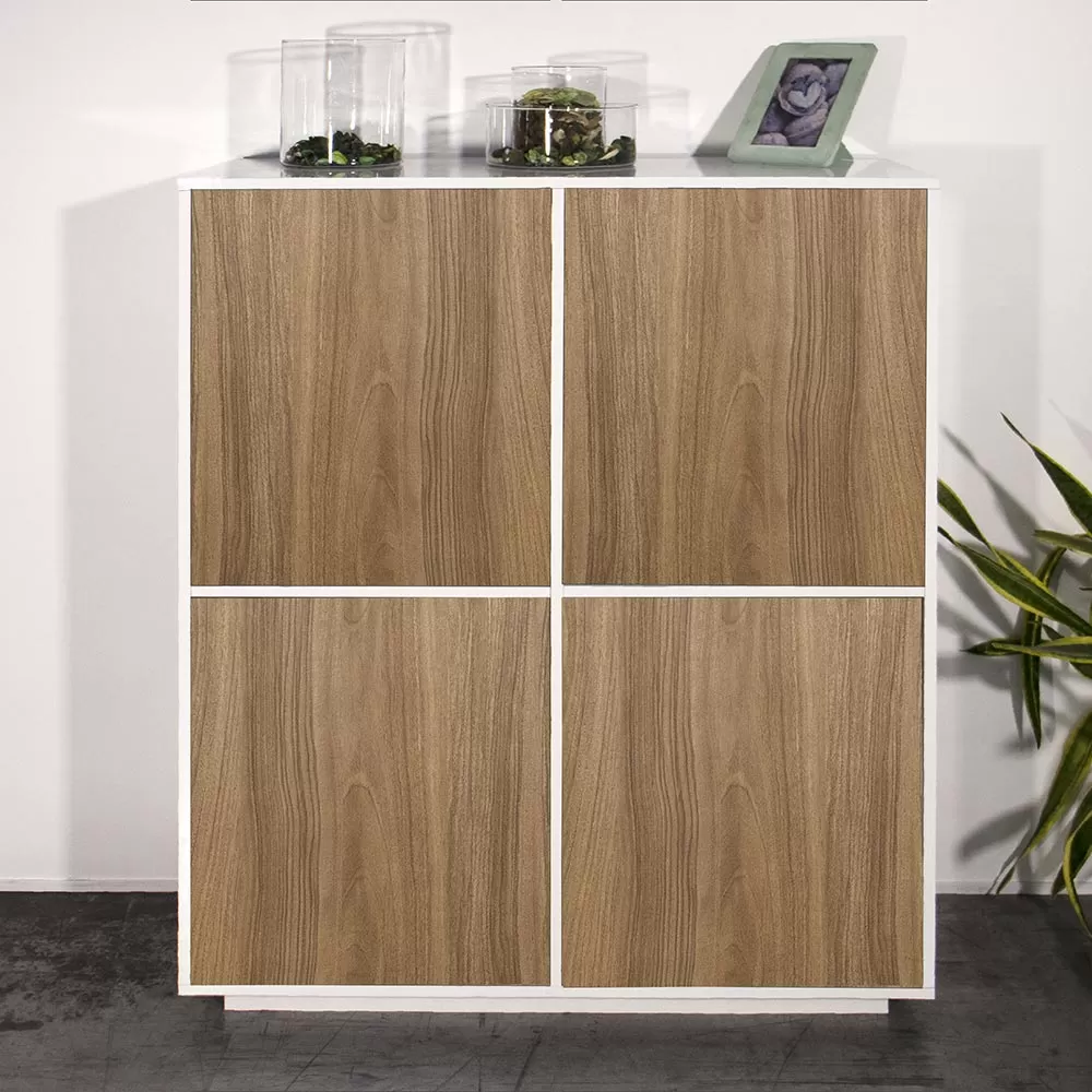 Living Room Sideboard In Melamine Wood With Shelves Made In Italy - Eliana - Image 2