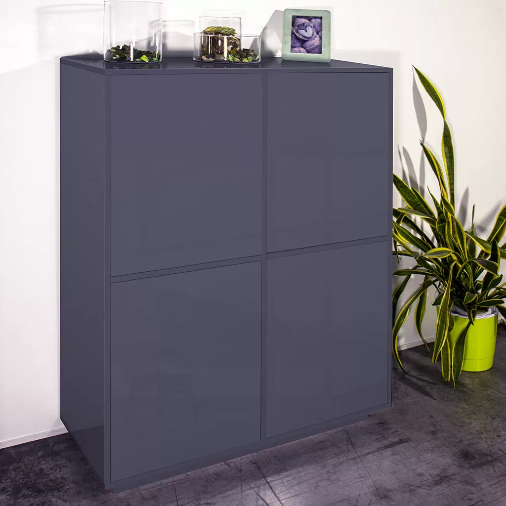 Living Room Sideboard In Melamine Wood With Shelves Made In Italy - Eliana - Image 7