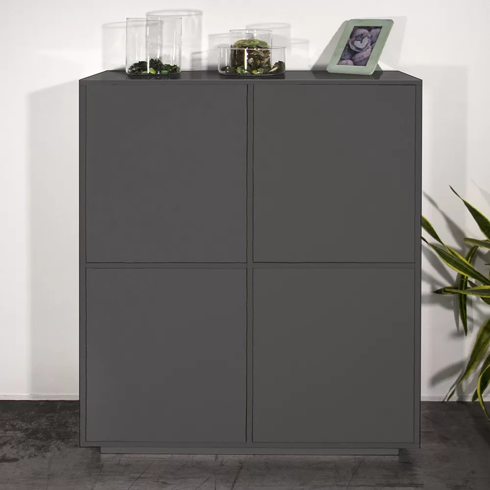 Living Room Sideboard In Melamine Wood With Shelves Made In Italy - Eliana - Image 8