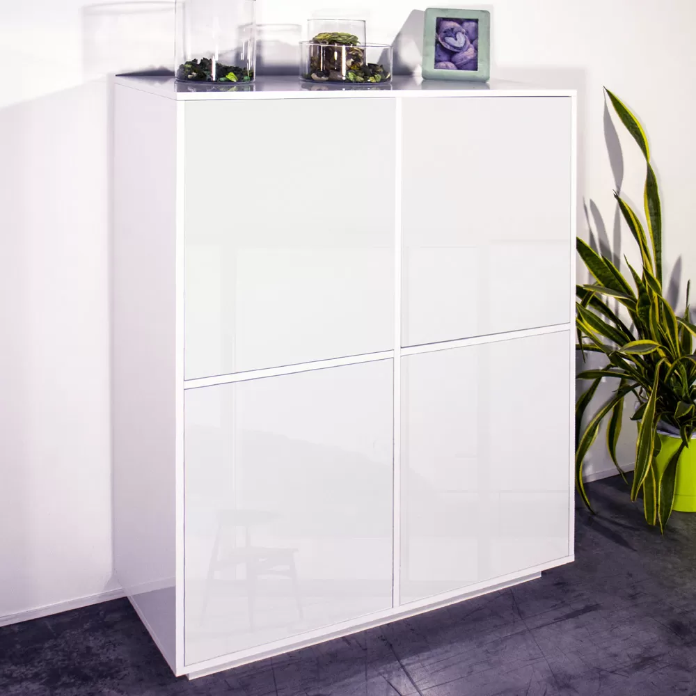 Living Room Sideboard In Melamine Wood With Shelves Made In Italy - Eliana - Image 4