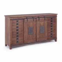 Vintage Style Sideboard In Wood And Mdf With Homemotion Steel Inserts - Pablo