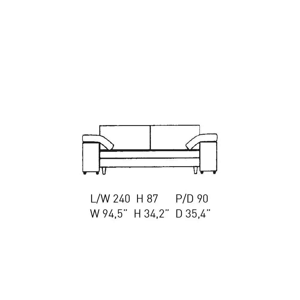 2 Seater Cotton Sofa With Side Cubes In Mdf Made In Italy - Damascus - Image 12