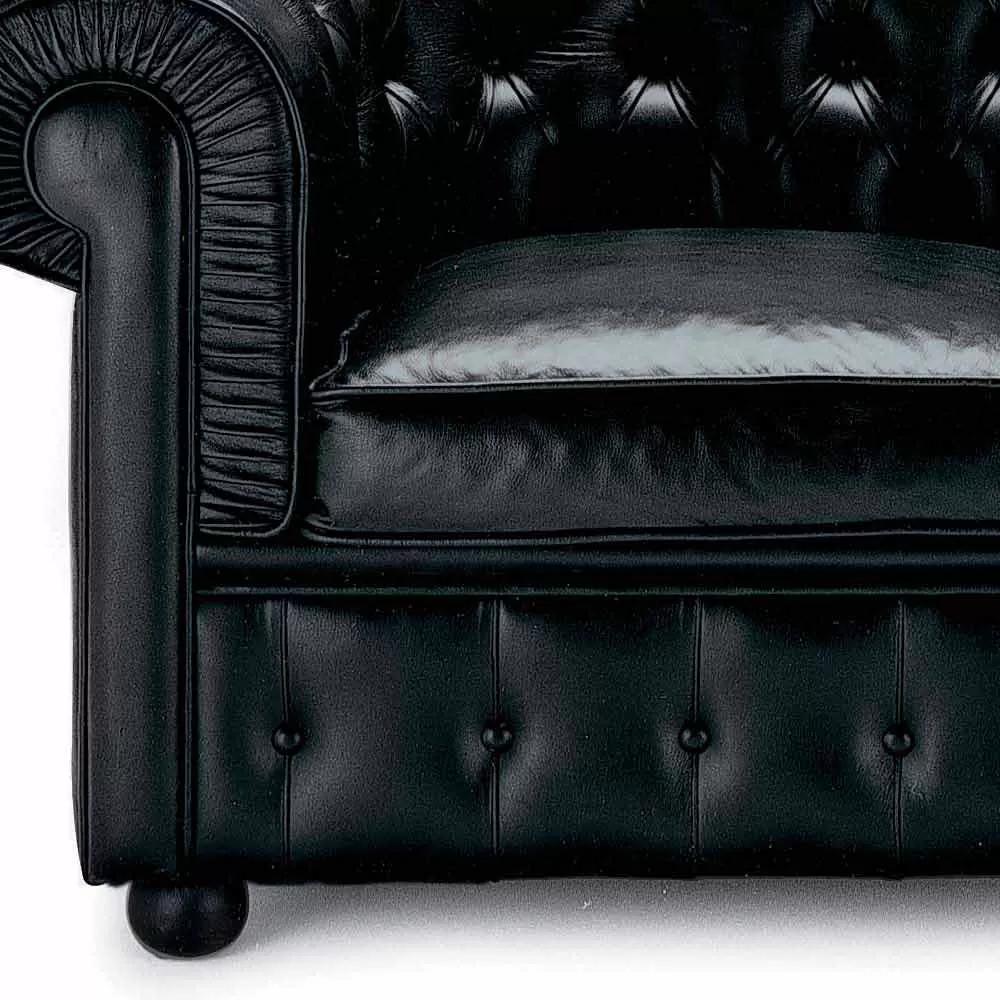2 Seater Sofa Covered In Leather With Wooden Feet Made In Italy - Idra - Image 3