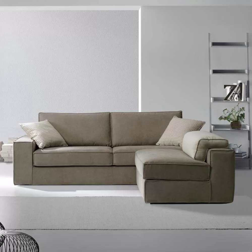 3 Seater Sofa With Reversible Peninsula Armchair Made In Italy - Alsace