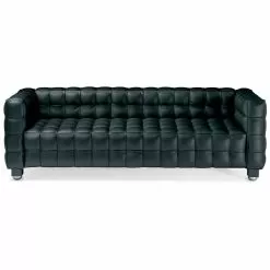 3 Seater Sofa In Quality Made In Italy Quilted Effect Leather - Vesuvius