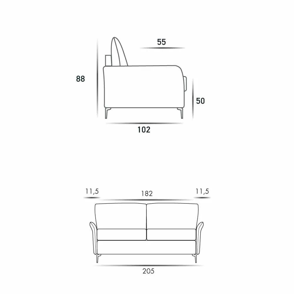 3 Seater Maxi Sofa Erica L. 205 Cm, Fabric/leatherette Upholstery - Image 6