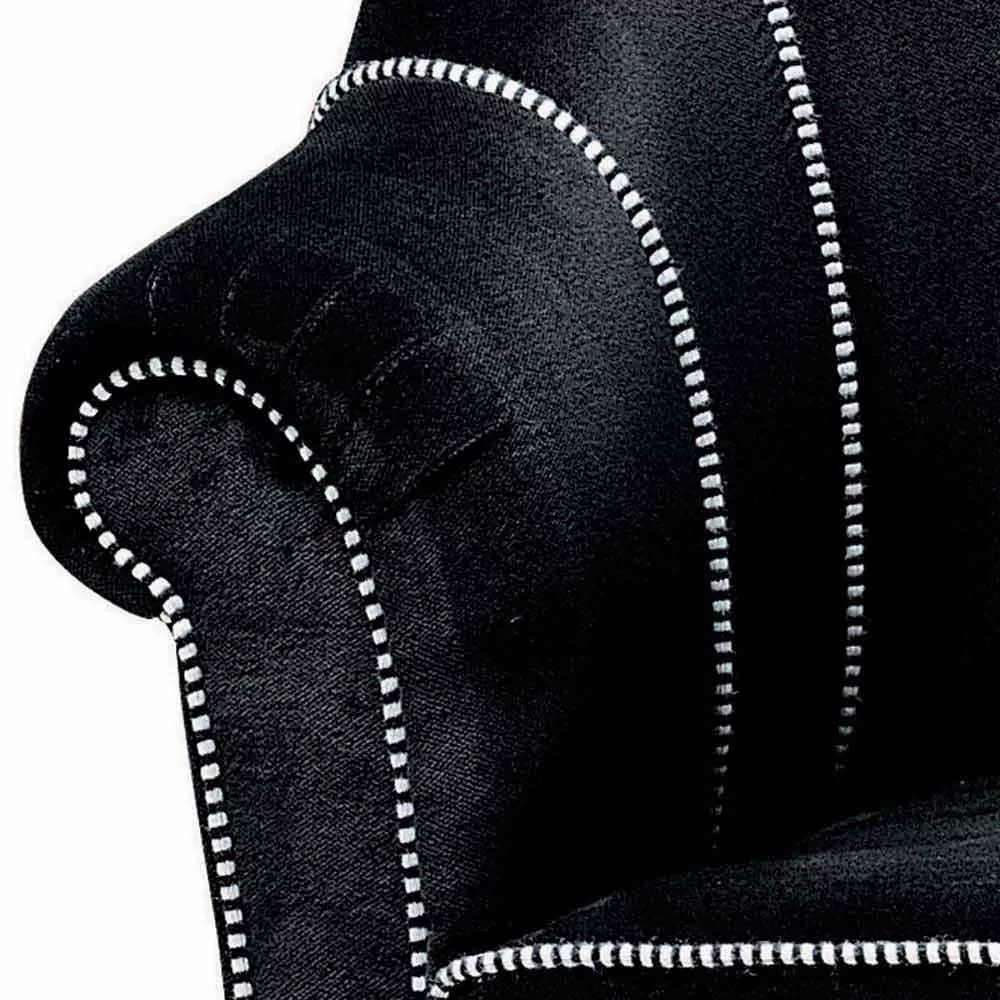 3 Seater Sofa Upholstered In Velvet With White Stitching Made In Italy - Caster - Image 2