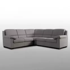 5 Seater Corner Sofa In Light Gray Fabric Made In Italy - Budapest