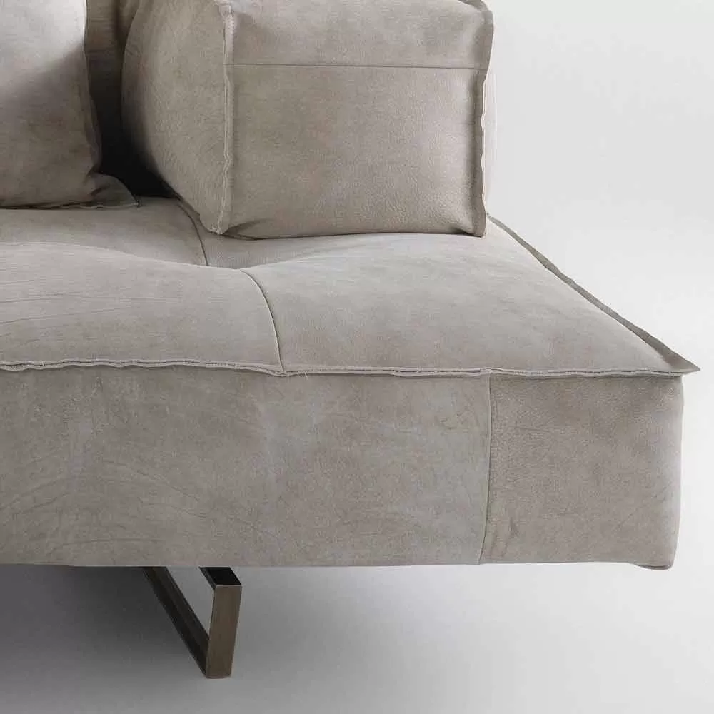 Nabuk Leather Modular Sofa With A Modern Design Cardo, Made In Italy - Image 3