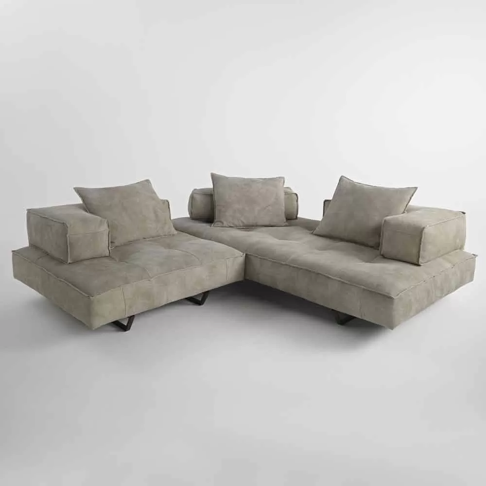 Nabuk Leather Modular Sofa With A Modern Design Cardo, Made In Italy - Image 5