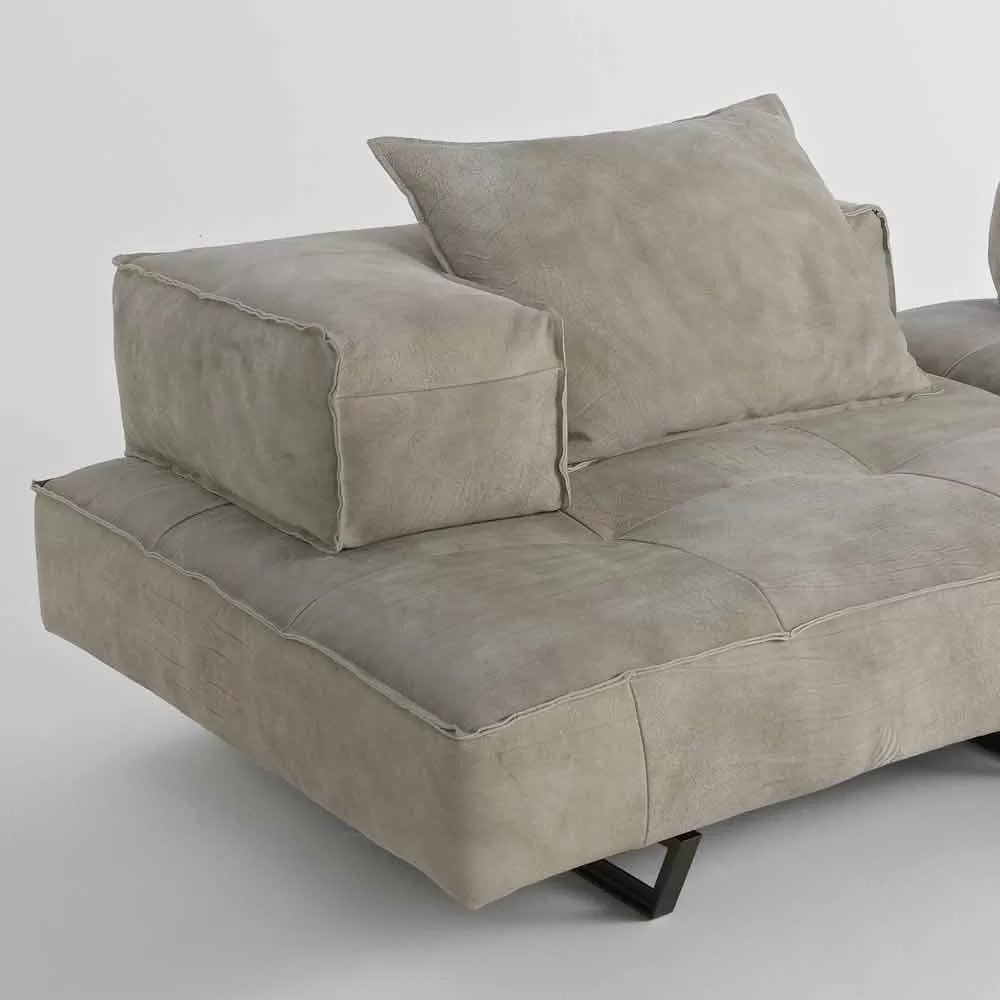 Nabuk Leather Modular Sofa With A Modern Design Cardo, Made In Italy - Image 6
