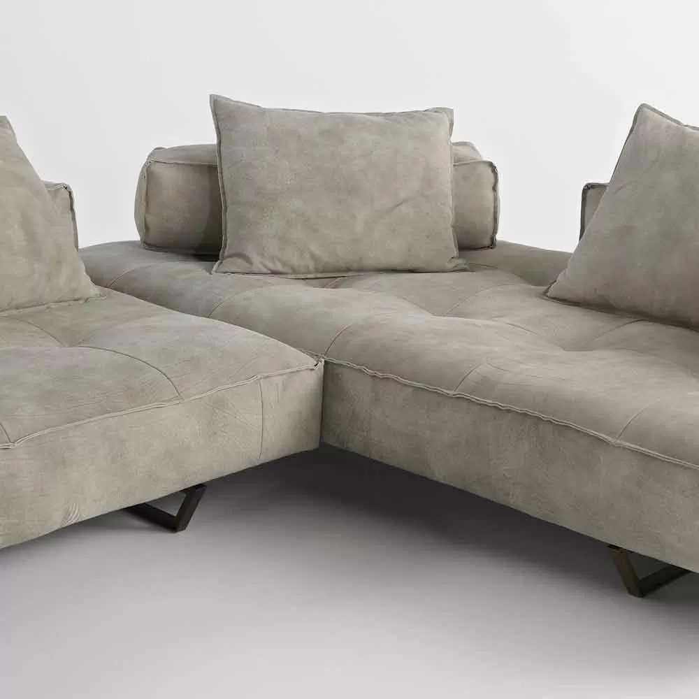 Nabuk Leather Modular Sofa With A Modern Design Cardo, Made In Italy - Image 7
