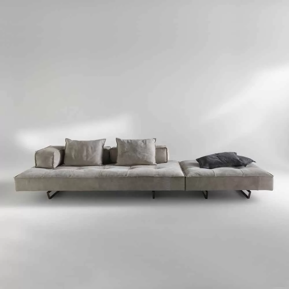 Nabuk Leather Modular Sofa With A Modern Design Cardo, Made In Italy - Image 9