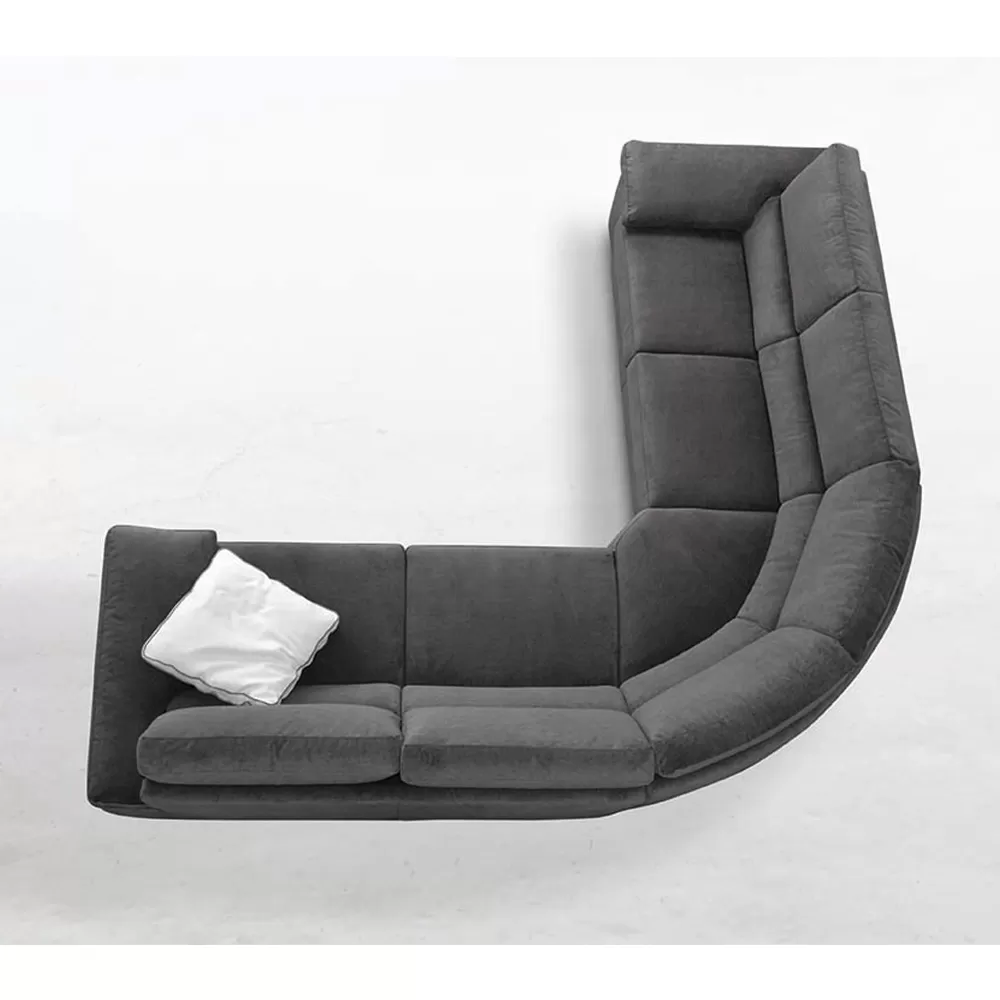 6 Seater Round Corner Sofa In Fabric Made In Italy - Abudhabi - Image 3