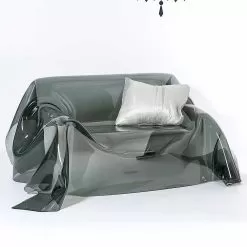 Modern Design Sofa Made Of Plexiglass Jolly,made In Italy, Fumé Finish