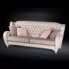 Velvet Sofa Schinke, With Buttoned Upholstery, Made In Italy