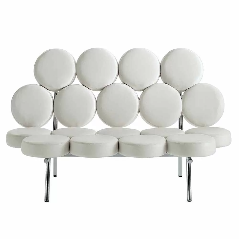 Modern Leather Sofa With Luxury Made In Italy Steel Structure - Arthur