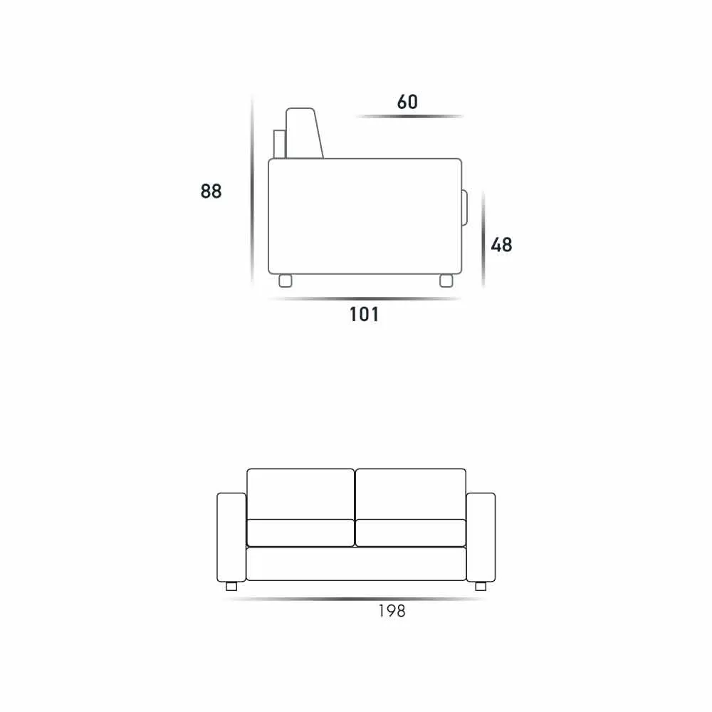 3 Seater Sofa Mora, Made In Italy, Fabric/leatherette Upholstery - Image 7