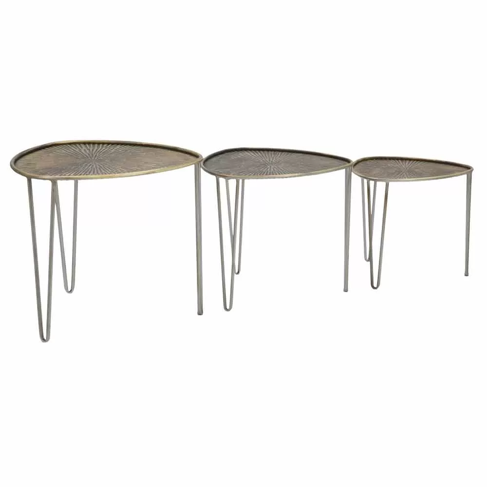 Set Of 3 Modern Design Iron Coffee Tables - Marla - Image 2