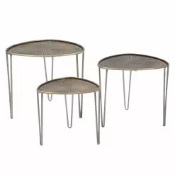 Set Of 3 Modern Design Iron Coffee Tables - Marla
