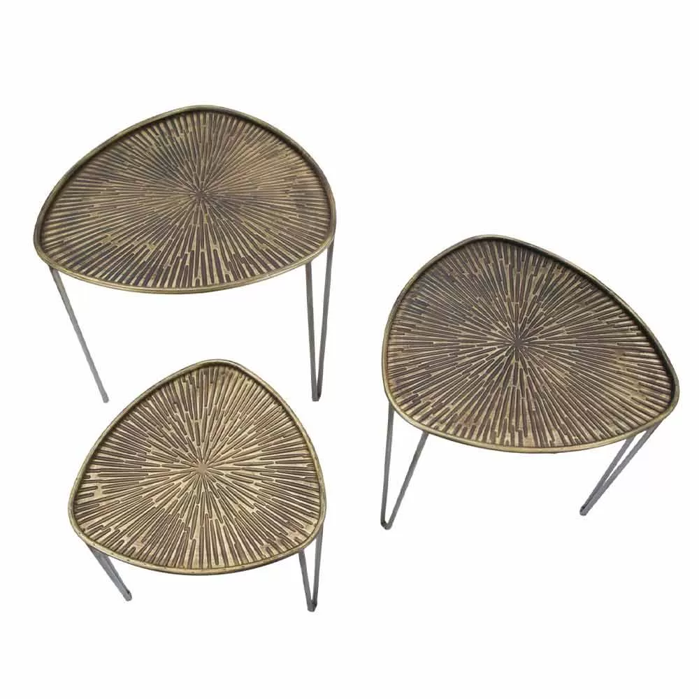 Set Of 3 Modern Design Iron Coffee Tables - Marla - Image 4